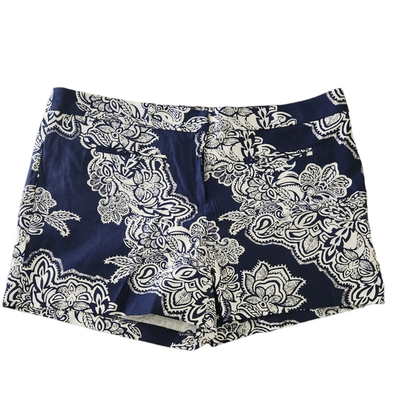 Willi Smith Pants - Blue and White Floral Paisley Shorts Size 14